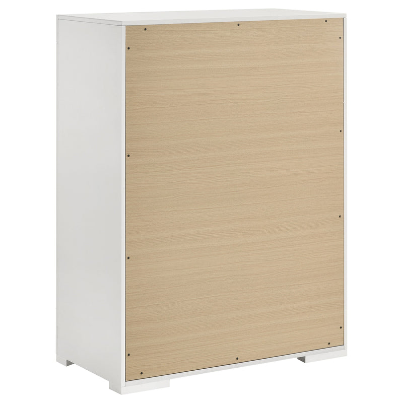 Cómoda de 5 cajones Ives de alto brillo para dormitorio