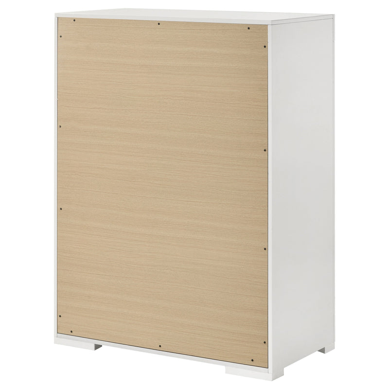 Cómoda de 5 cajones Ives de alto brillo para dormitorio