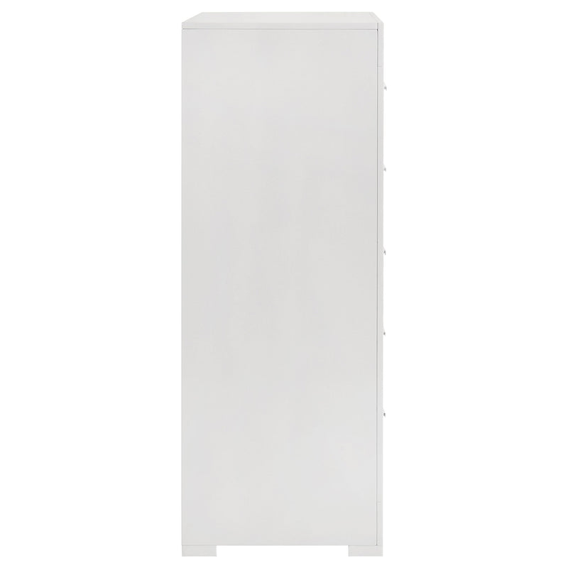 Cómoda de 5 cajones Ives de alto brillo para dormitorio