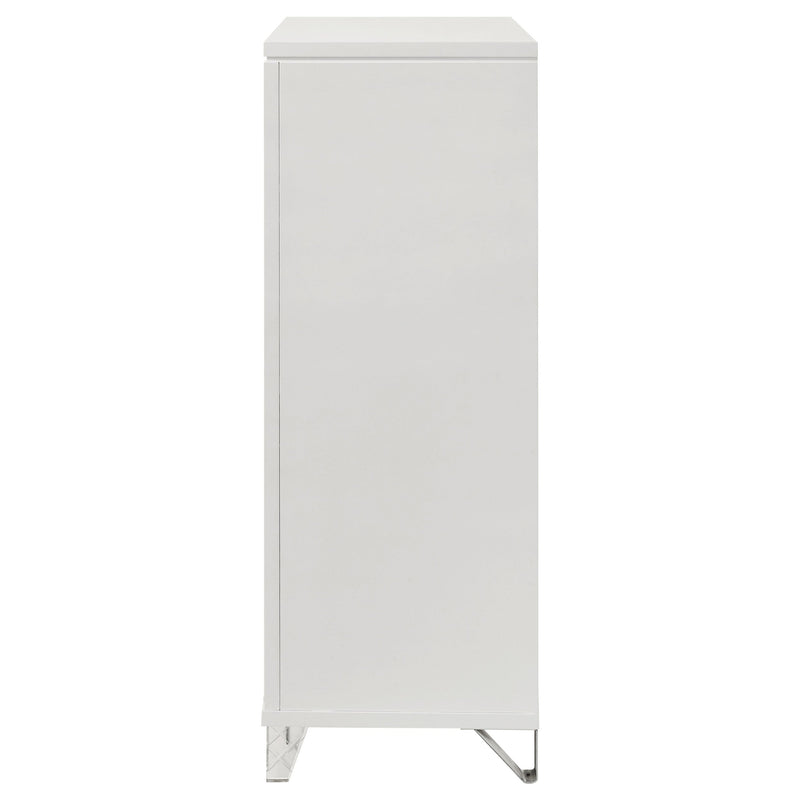 Cómoda de dormitorio de 5 cajones Marmore, blanca