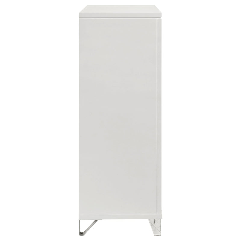 Cómoda de dormitorio de 5 cajones Marmore, blanca