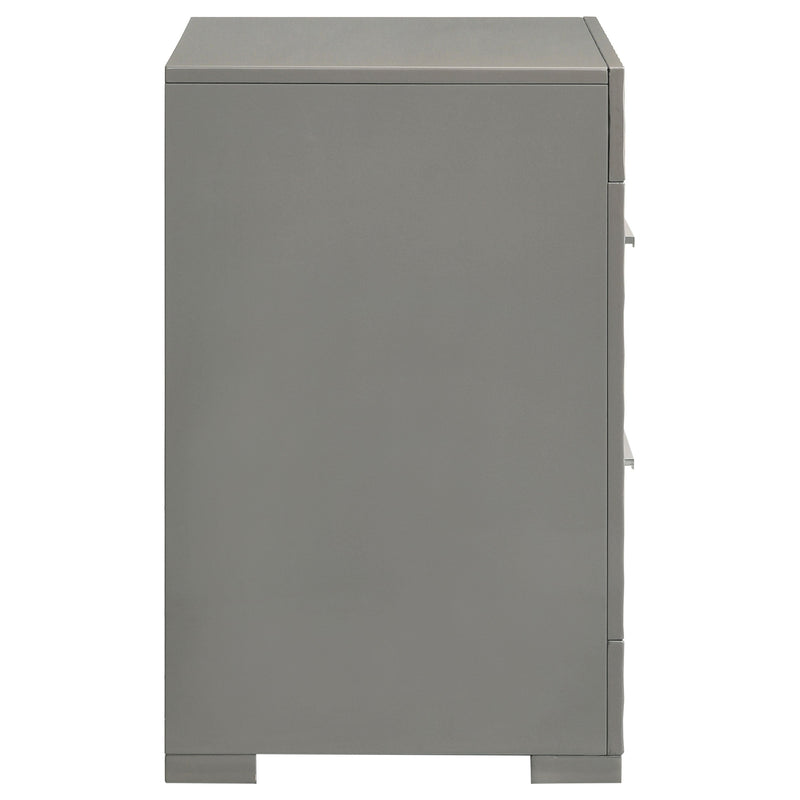 Ives 2-drawer Nightstand Bedside Table High Gloss