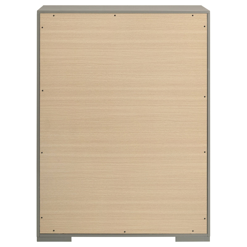 Cómoda de 5 cajones Ives de alto brillo para dormitorio