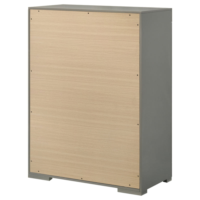 Cómoda de 5 cajones Ives de alto brillo para dormitorio