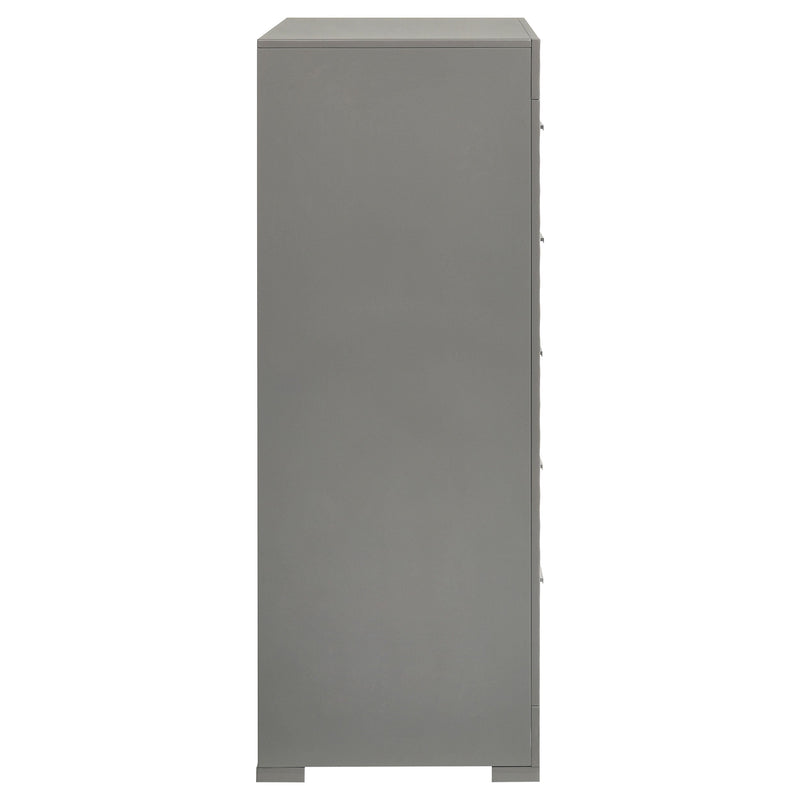 Cómoda de 5 cajones Ives de alto brillo para dormitorio