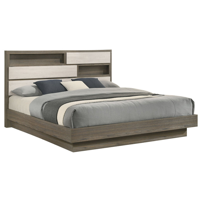 Fenwick  Bed Bookcase Headboard Grey Oak