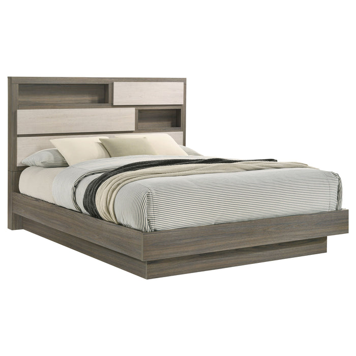 Fenwick  Bed Bookcase Headboard Grey Oak