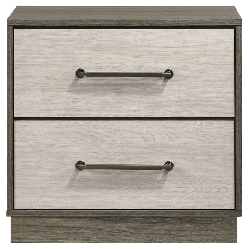 Fenwick 2-drawer Nightstand Bedside Table Grey Oak