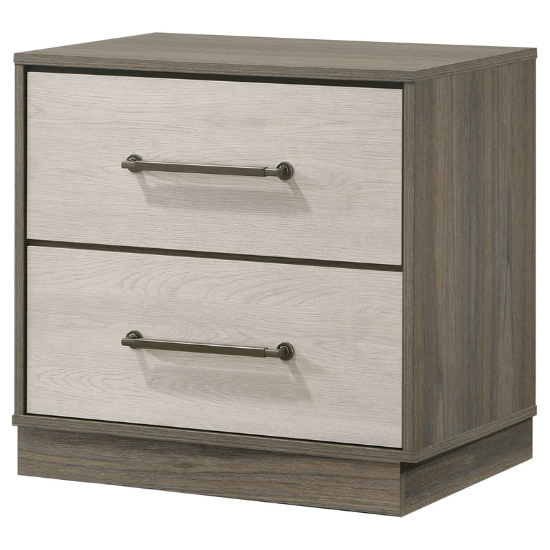 Fenwick 2-drawer Nightstand Bedside Table Grey Oak
