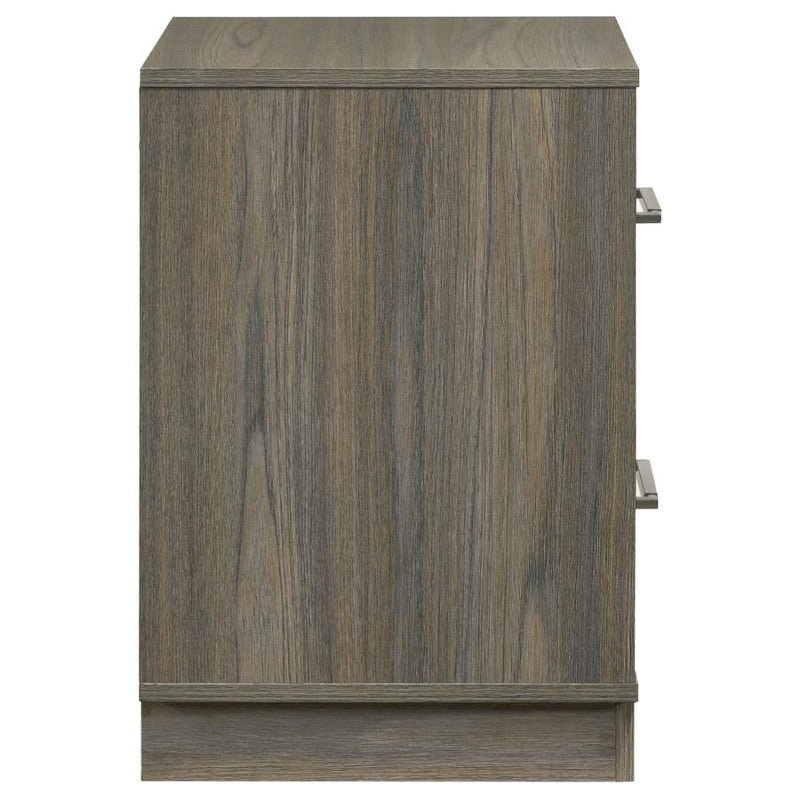 Fenwick 2-drawer Nightstand Bedside Table Grey Oak