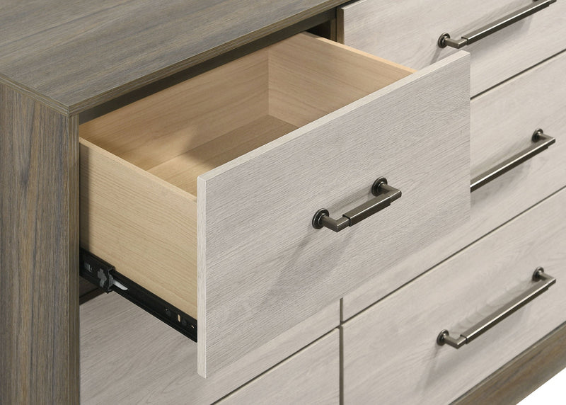 Cómoda de 9 cajones Fenwick en roble gris