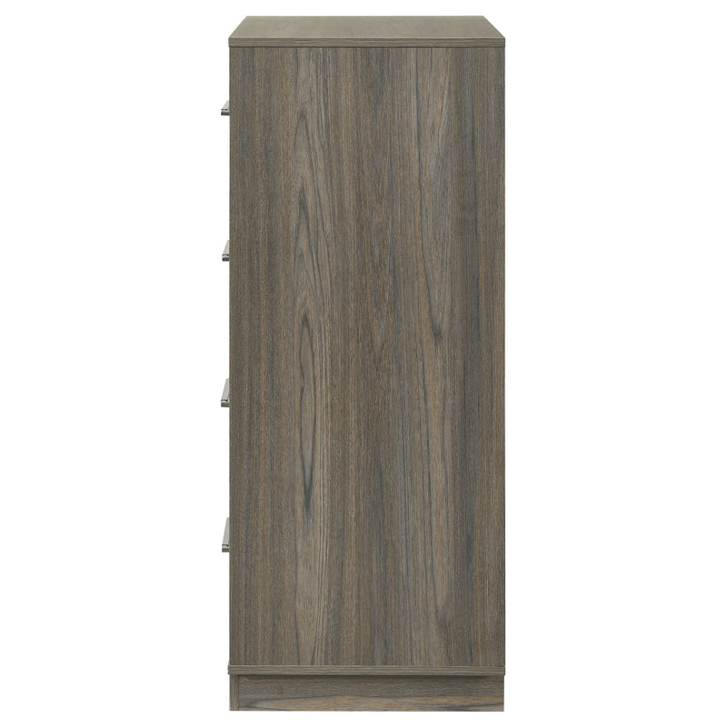 Cómoda Fenwick de 4 cajones Roble Gris