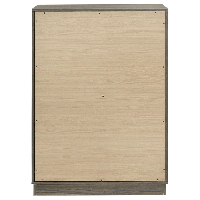 Cómoda Fenwick de 4 cajones Roble Gris