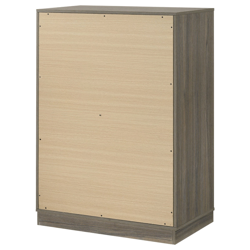 Cómoda Fenwick de 4 cajones Roble Gris