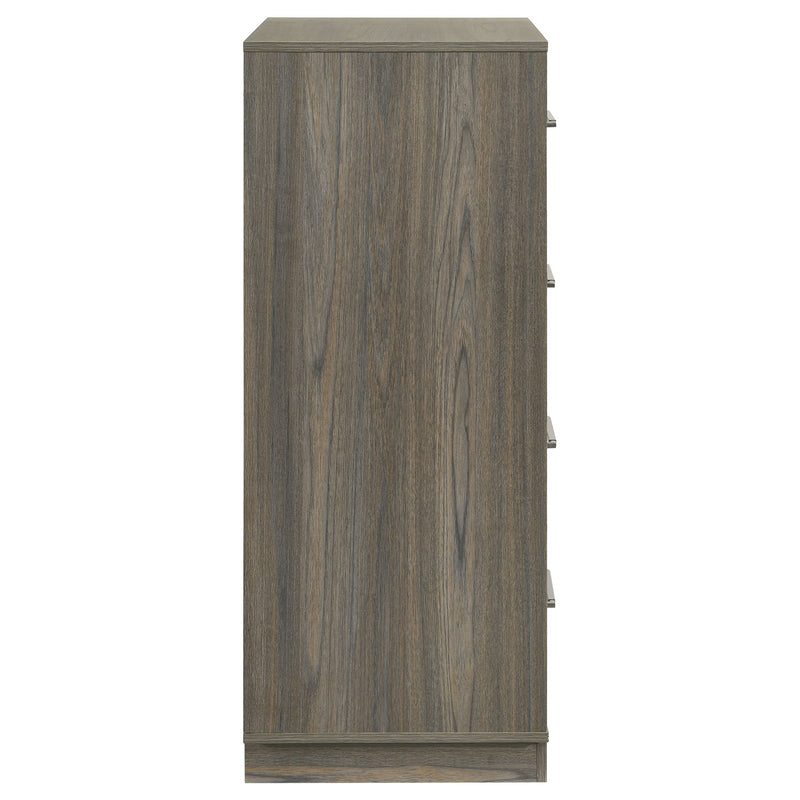 Cómoda Fenwick de 4 cajones Roble Gris