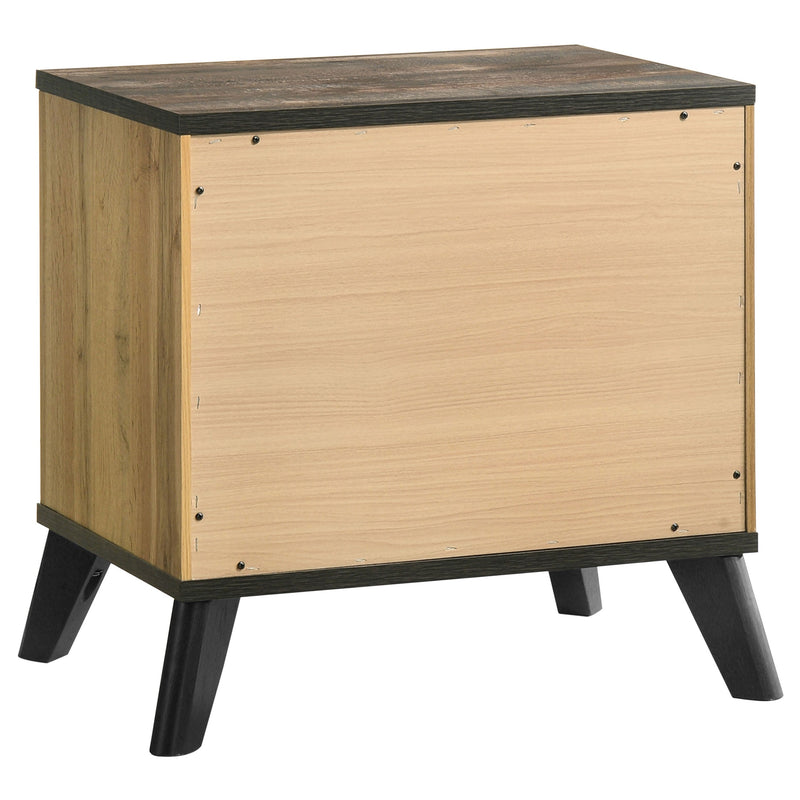 Mesita de noche Kaywood de 2 cajones, pino natural