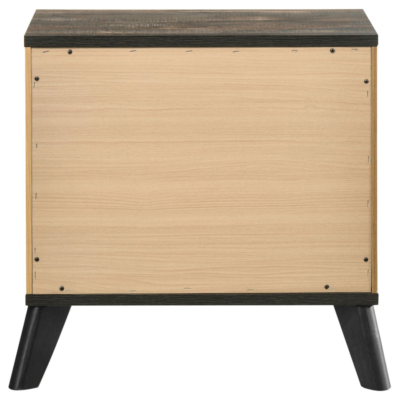Mesita de noche Kaywood de 2 cajones, pino natural