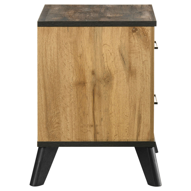 Mesita de noche Kaywood de 2 cajones, pino natural