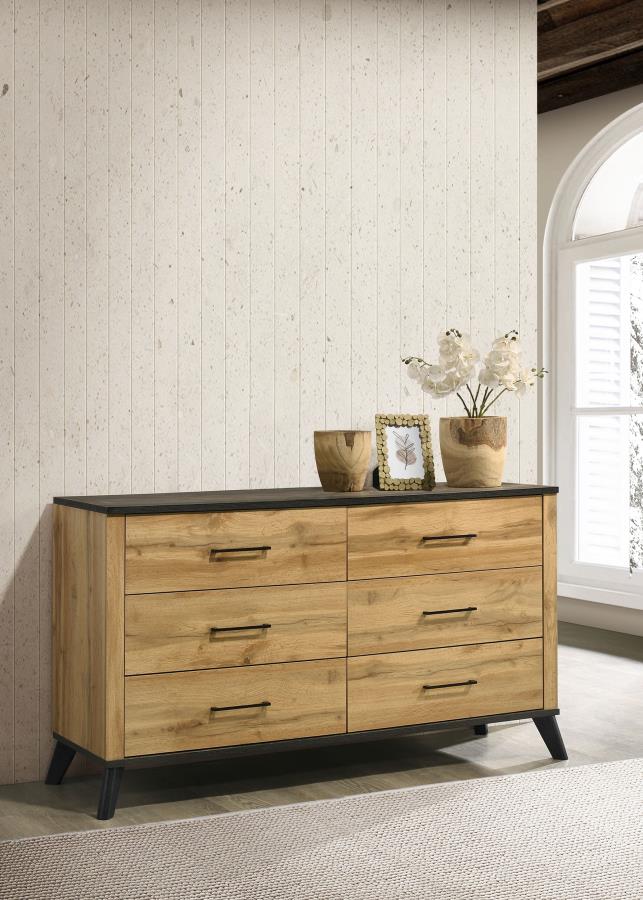 Cajonera Kaywood de 6 cajones de pino natural