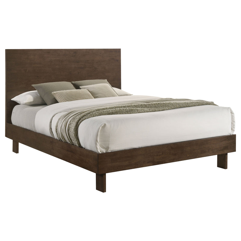 Cama con plataforma y panel Glenwood de 48 pulgadas, color marrón cálido