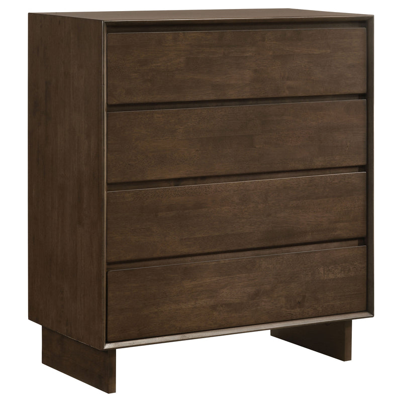 Cómoda de 4 cajones Glenwood Marrón Cálido
