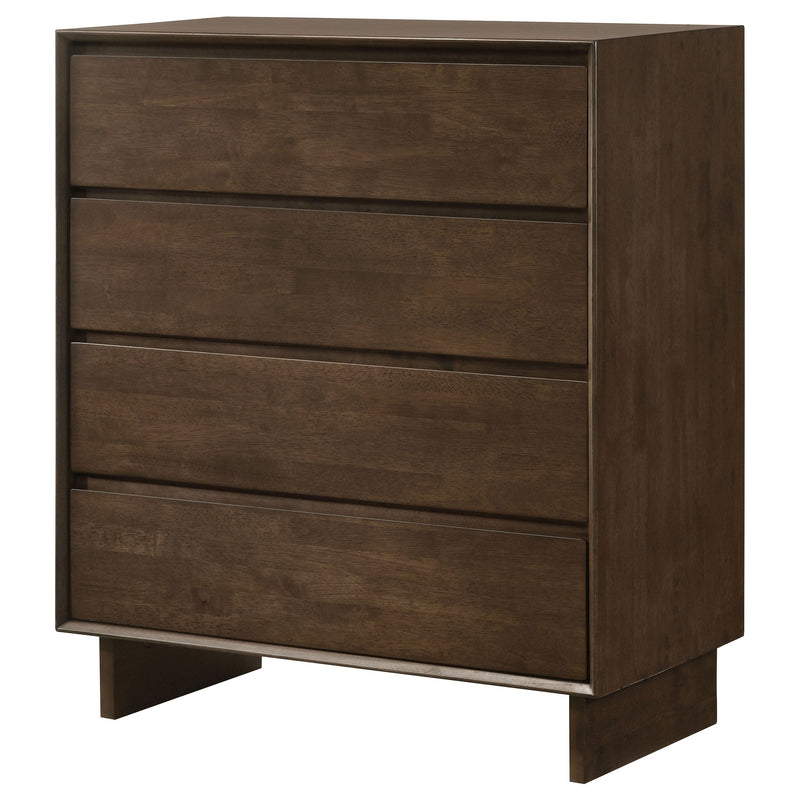 Cómoda de 4 cajones Glenwood Marrón Cálido