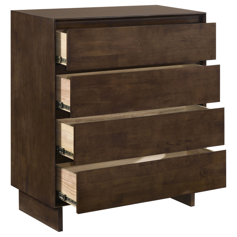 Cómoda de 4 cajones Glenwood Marrón Cálido
