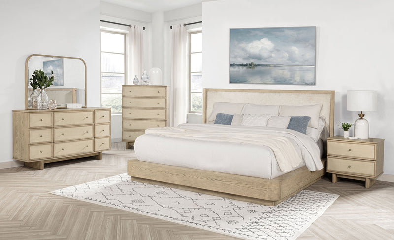 Kailani Cama con alas de 52 pulgadas, roble beige