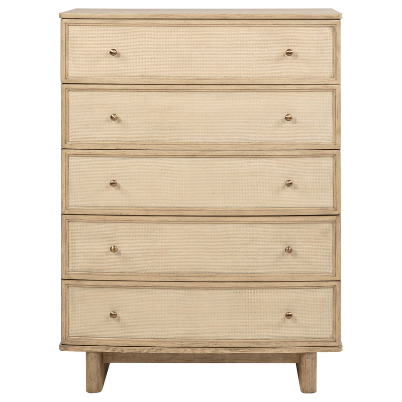 Cajonera de dormitorio Kailani de 5 cajones roble beige