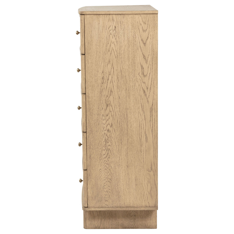 Cajonera de dormitorio Kailani de 5 cajones roble beige