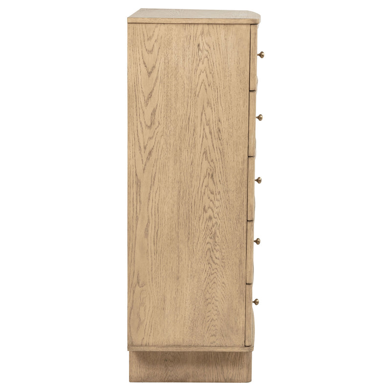 Cajonera de dormitorio Kailani de 5 cajones roble beige