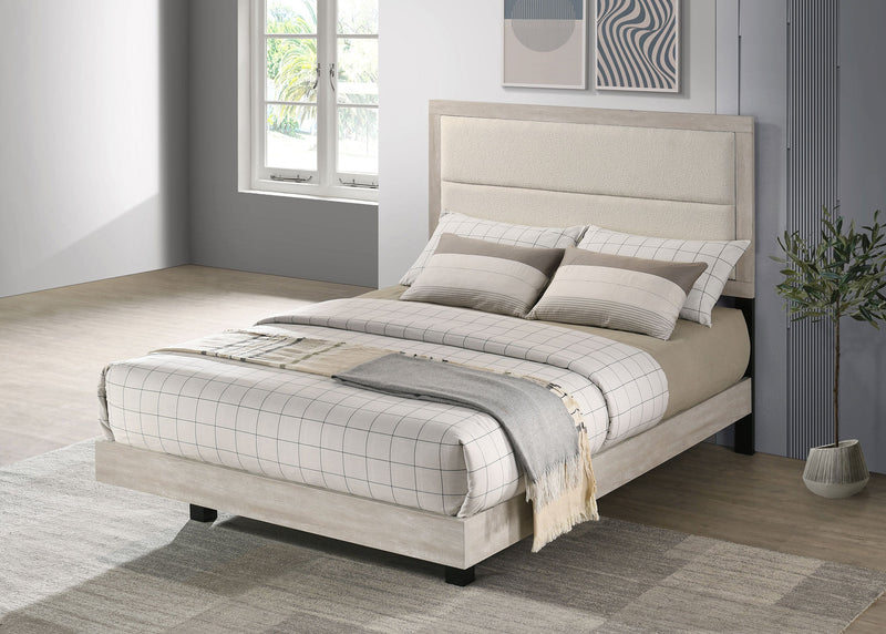 Cama Trenton de paneles de madera de 54 pulgadas, crema rústica