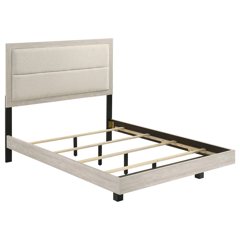 Cama Trenton de paneles de madera de 54 pulgadas, crema rústica