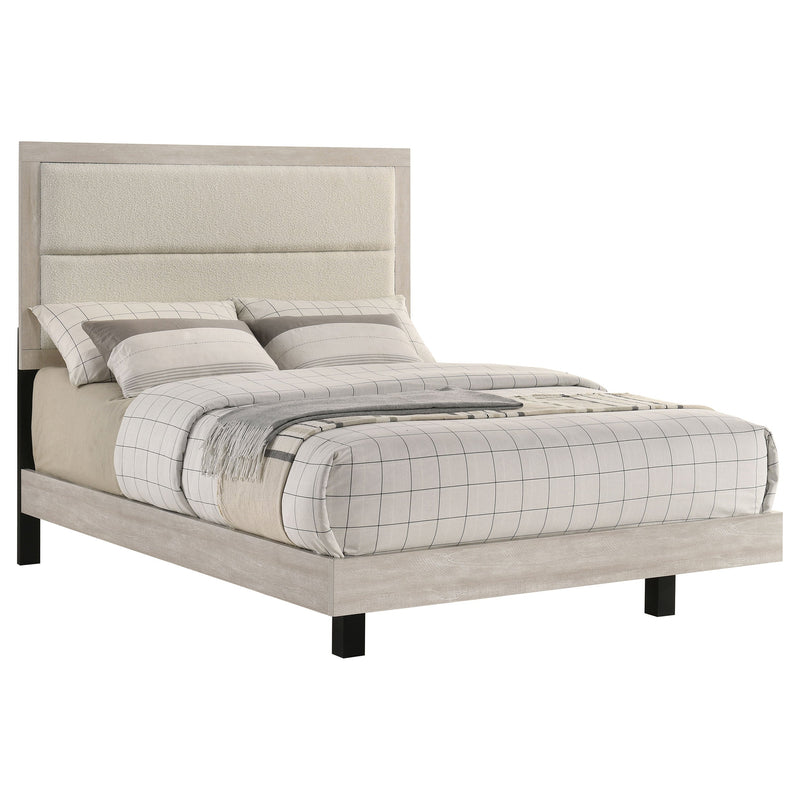 Cama Trenton de paneles de madera de 54 pulgadas, crema rústica