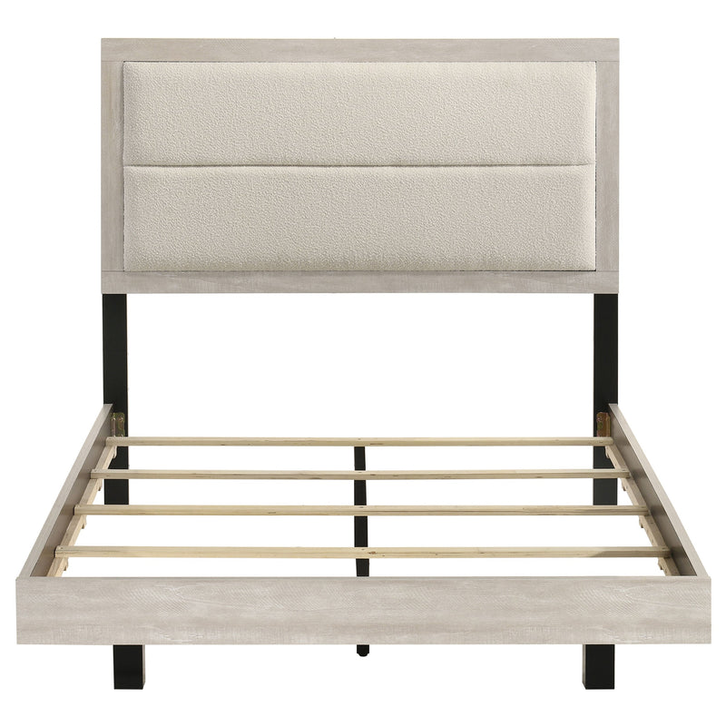 Cama Trenton de paneles de madera de 54 pulgadas, crema rústica