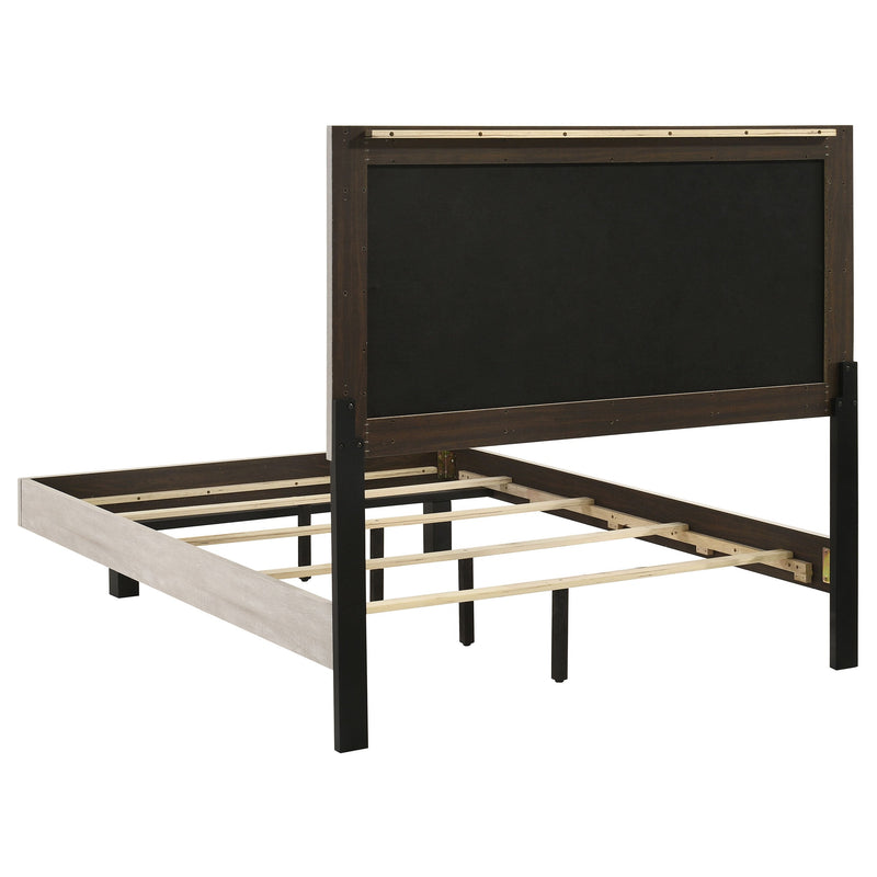 Cama Trenton de paneles de madera de 54 pulgadas, crema rústica