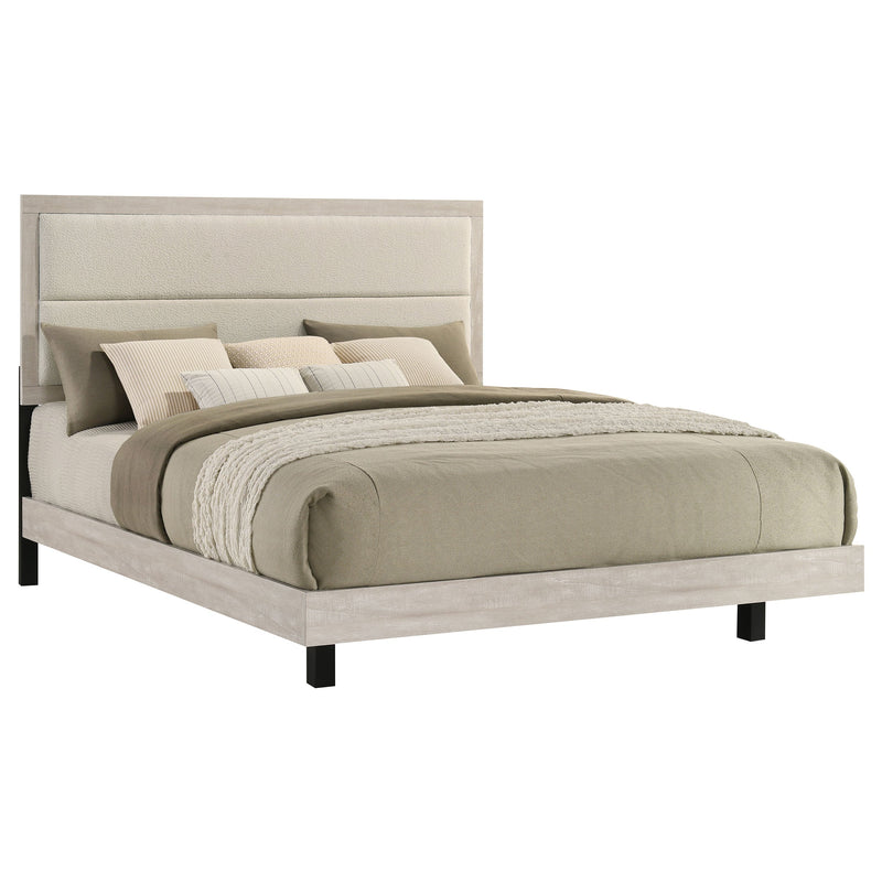 Cama Trenton de paneles de madera de 54 pulgadas, crema rústica