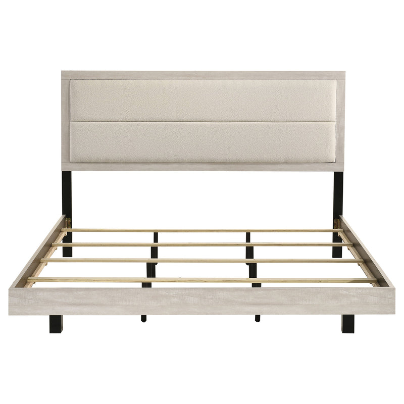 Cama Trenton de paneles de madera de 54 pulgadas, crema rústica