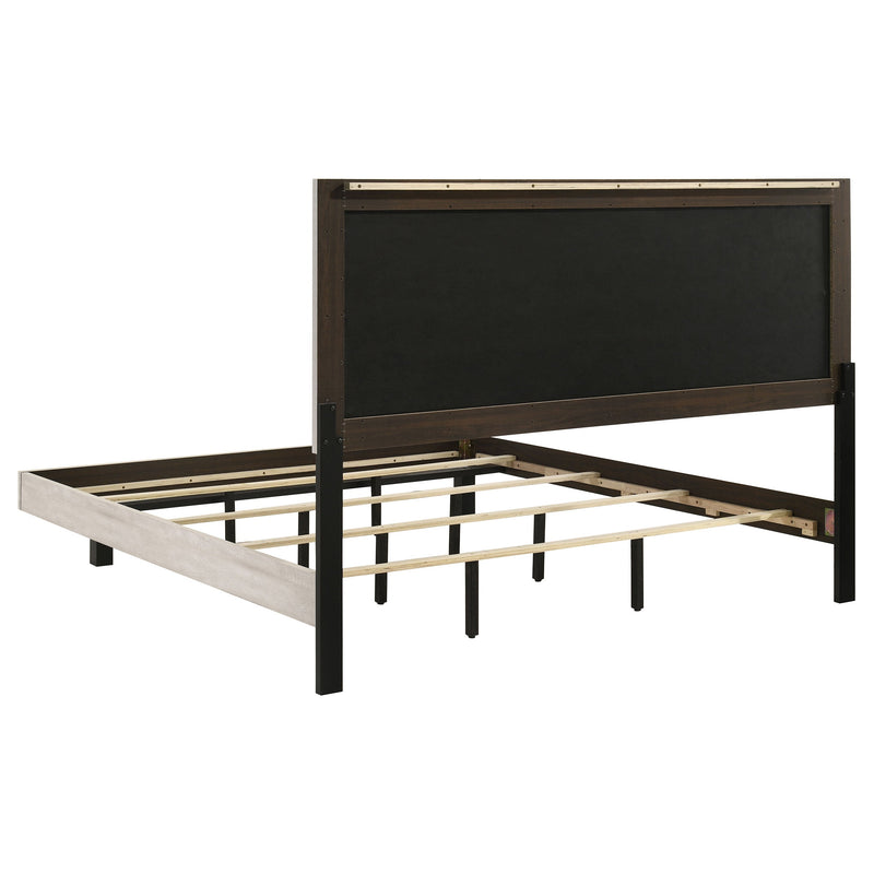 Cama Trenton de paneles de madera de 54 pulgadas, crema rústica