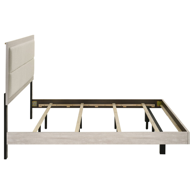 Cama Trenton de paneles de madera de 54 pulgadas, crema rústica