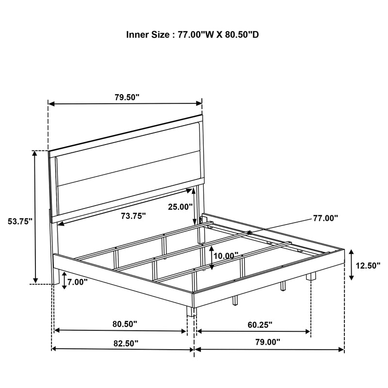 Cama Trenton de paneles de madera de 54 pulgadas, crema rústica