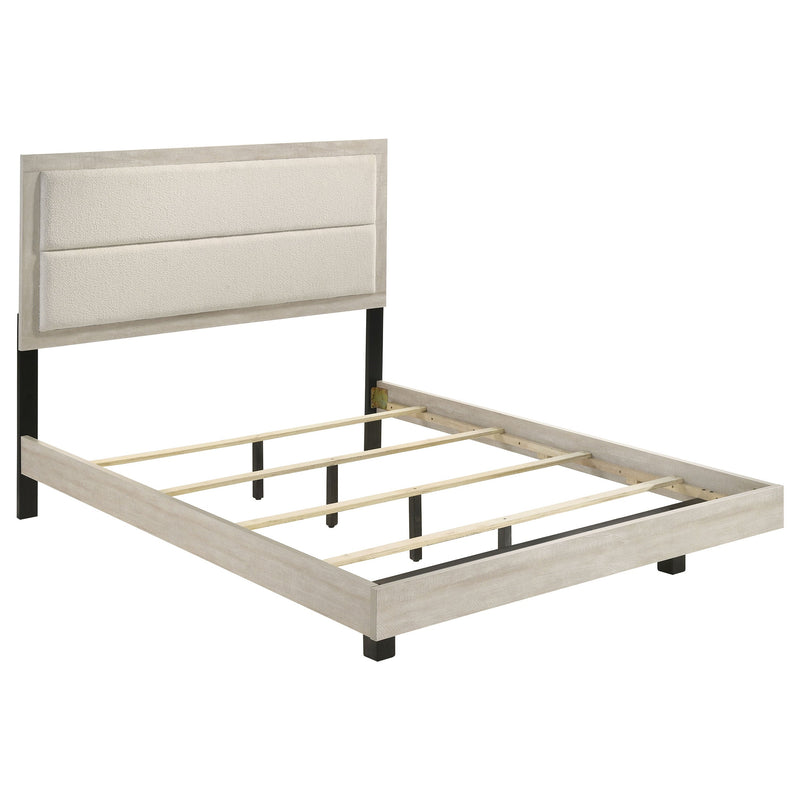 Cama Trenton de paneles de madera de 54 pulgadas, crema rústica