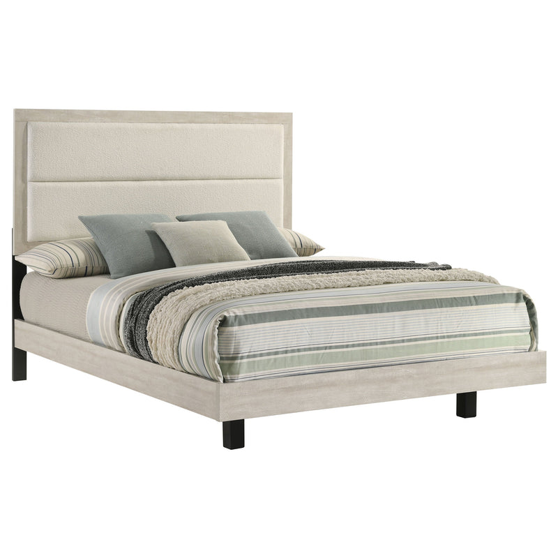 Cama Trenton de paneles de madera de 54 pulgadas, crema rústica