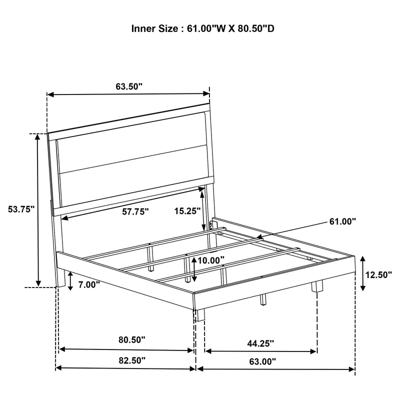 Cama Trenton de paneles de madera de 54 pulgadas, crema rústica