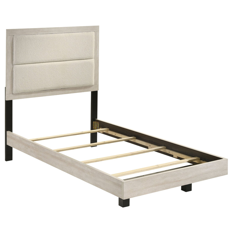 Cama Trenton de paneles de madera de 54 pulgadas, crema rústica