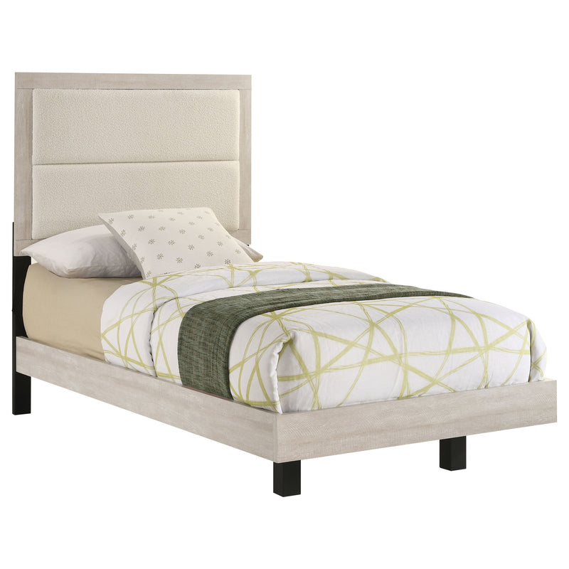 Cama Trenton de paneles de madera de 54 pulgadas, crema rústica