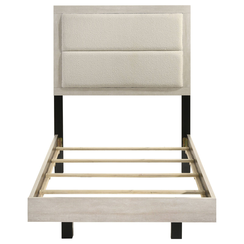 Cama Trenton de paneles de madera de 54 pulgadas, crema rústica
