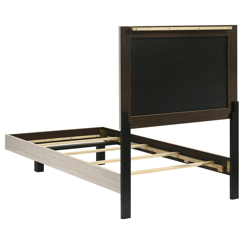 Cama Trenton de paneles de madera de 54 pulgadas, crema rústica