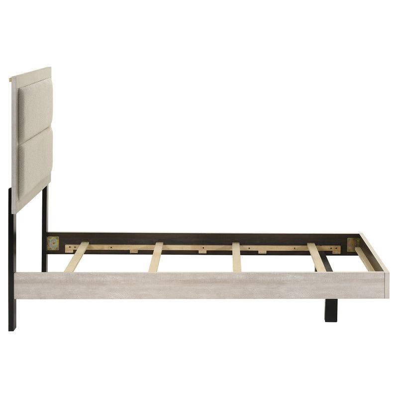 Cama Trenton de paneles de madera de 54 pulgadas, crema rústica