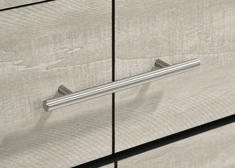 Cómoda de dormitorio Trenton de 6 cajones con espejo, crema rústica